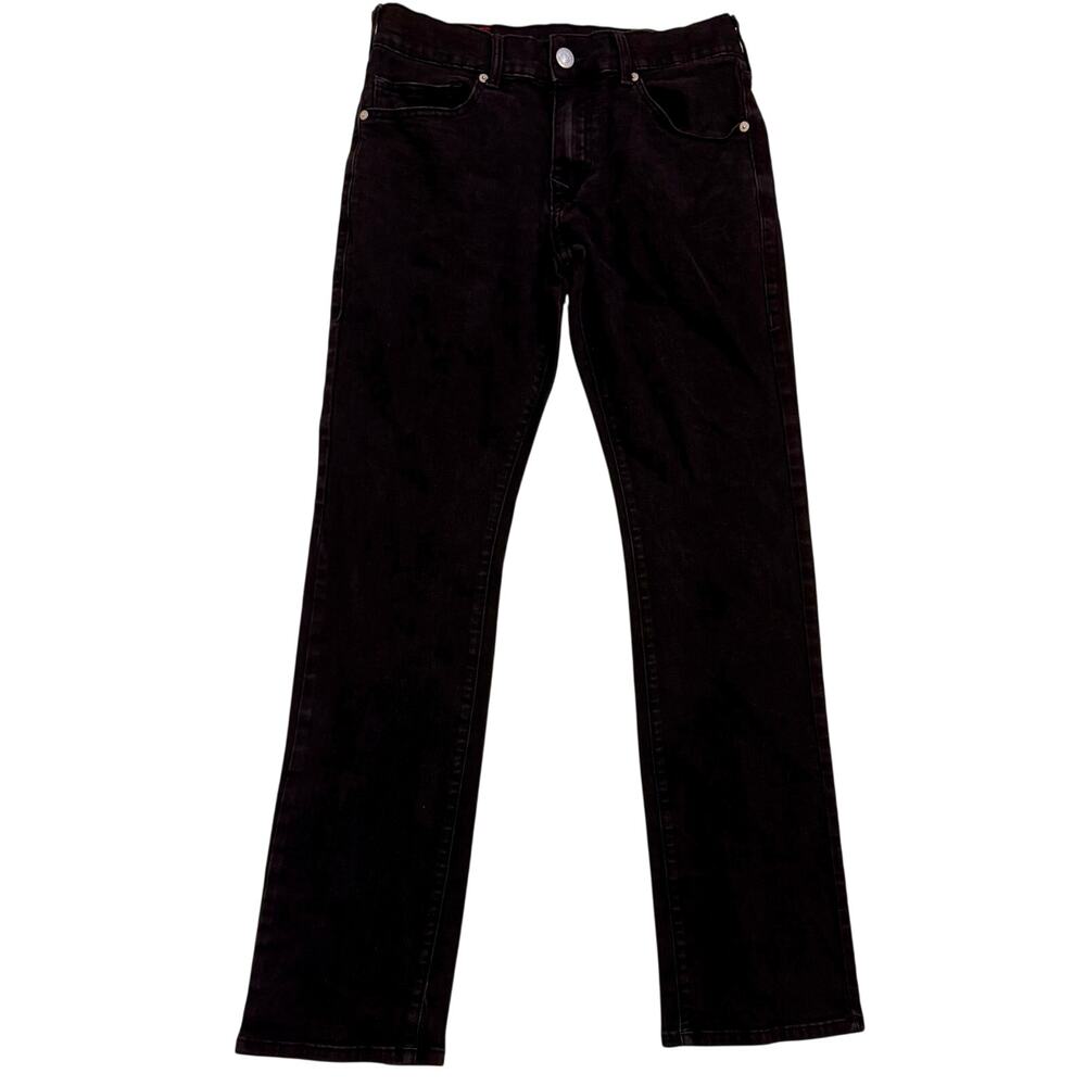 True Religion Men's Ricky Relaxed Straight Black Jeans Sz 31x33 Imperfection